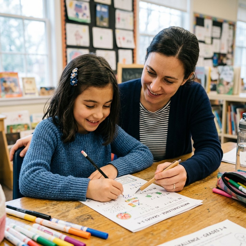 Student and tutor studying together
